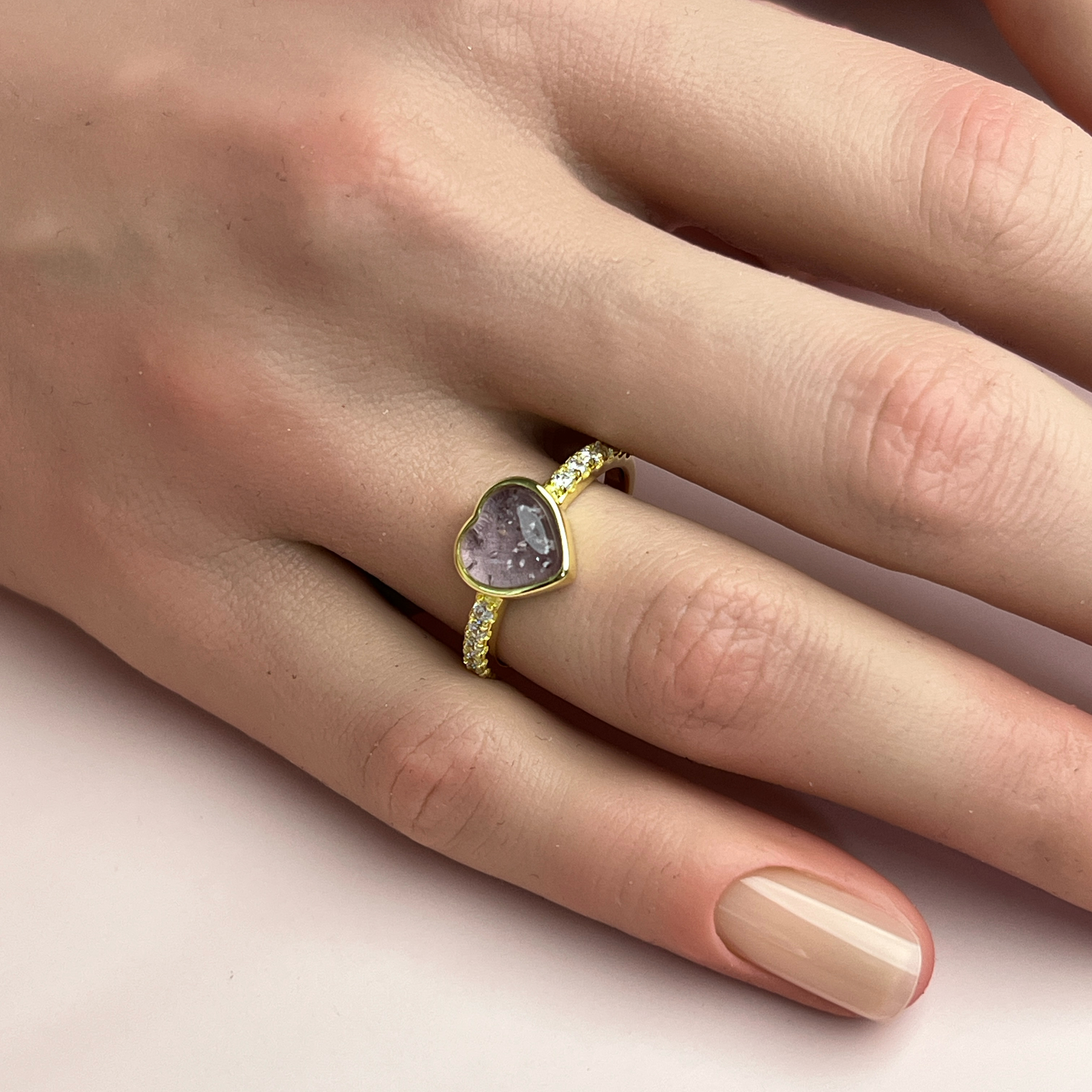 Amora Ashes Ring - Side Profile View