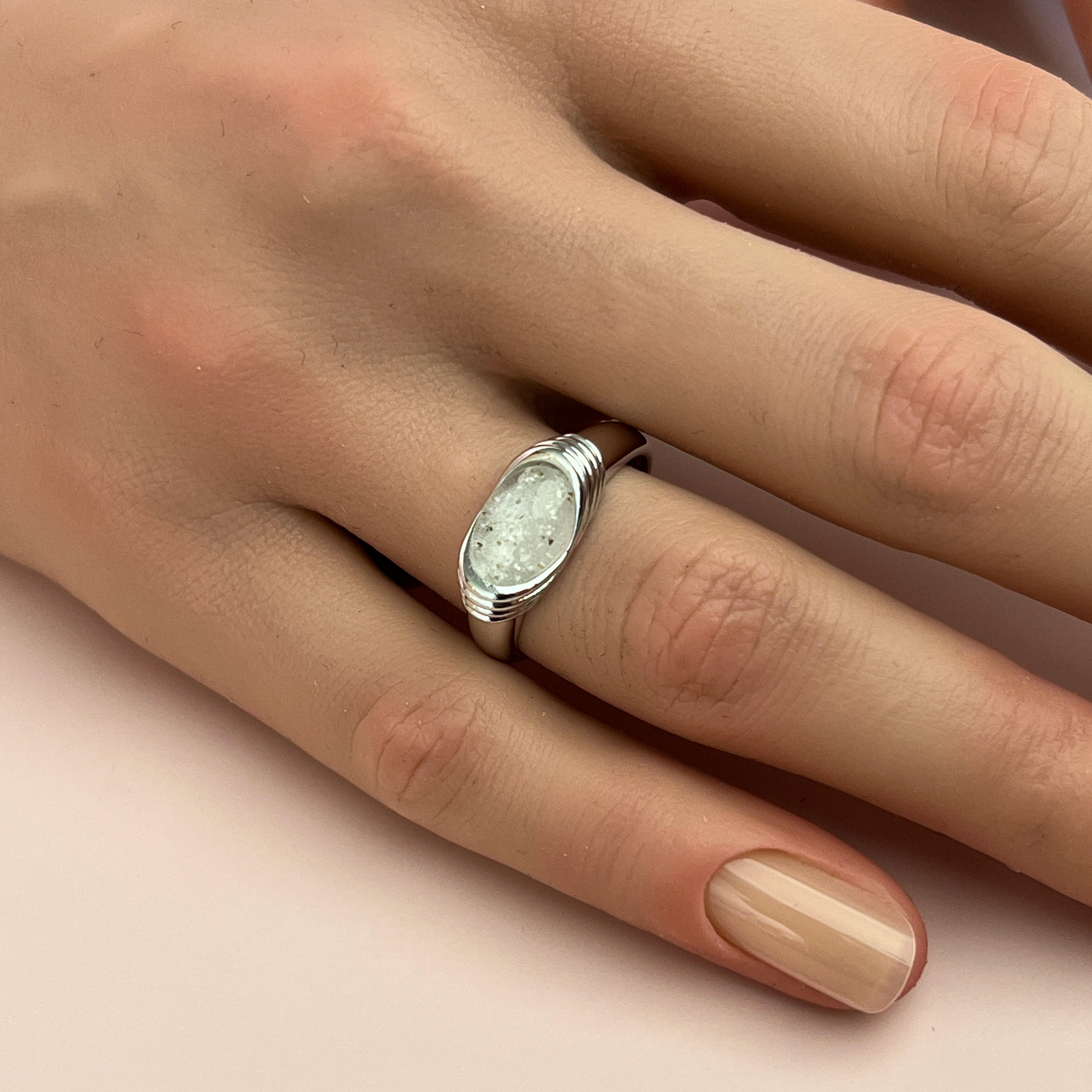 Ripple Ashes Ring - Side View