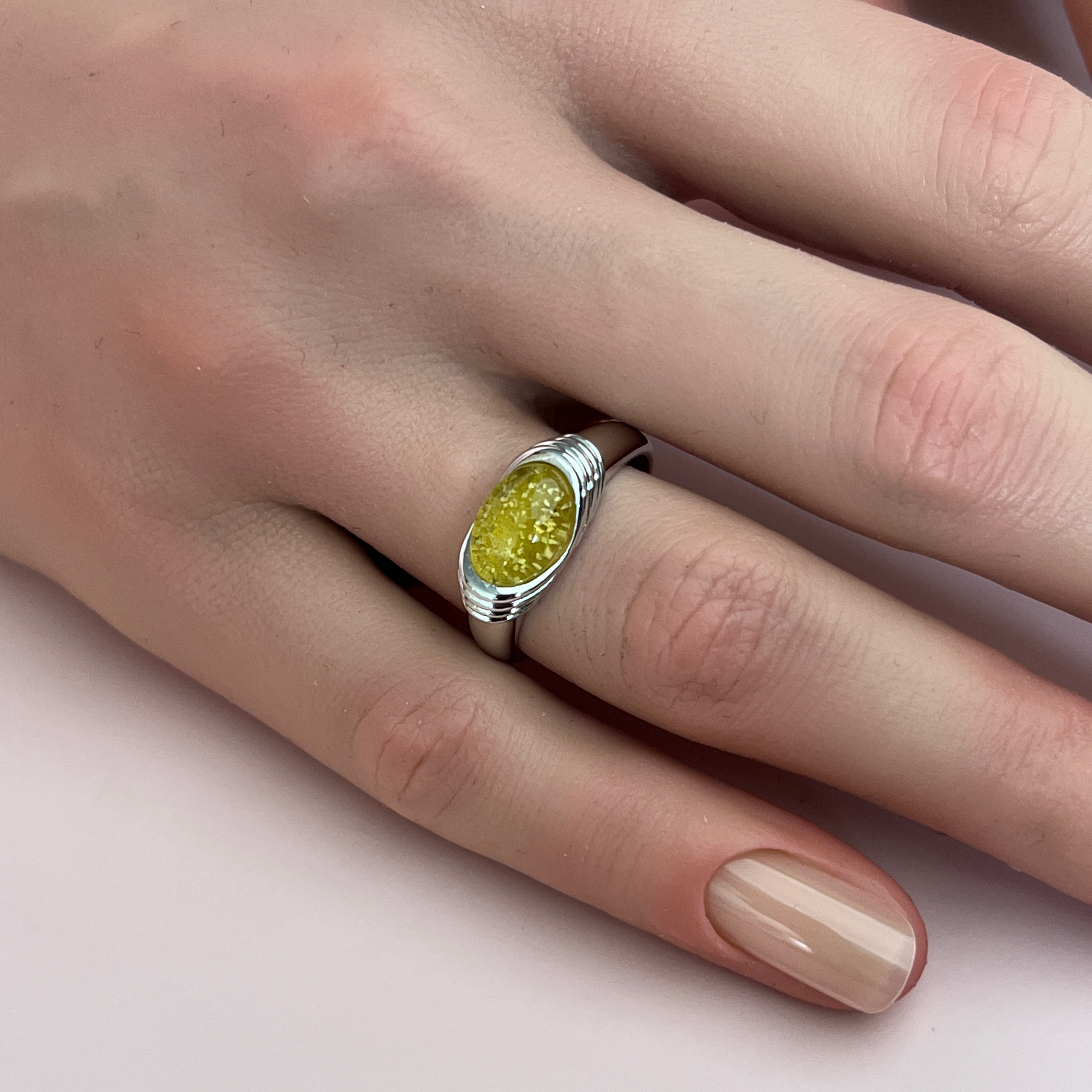 Ripple Ashes Ring - Side View