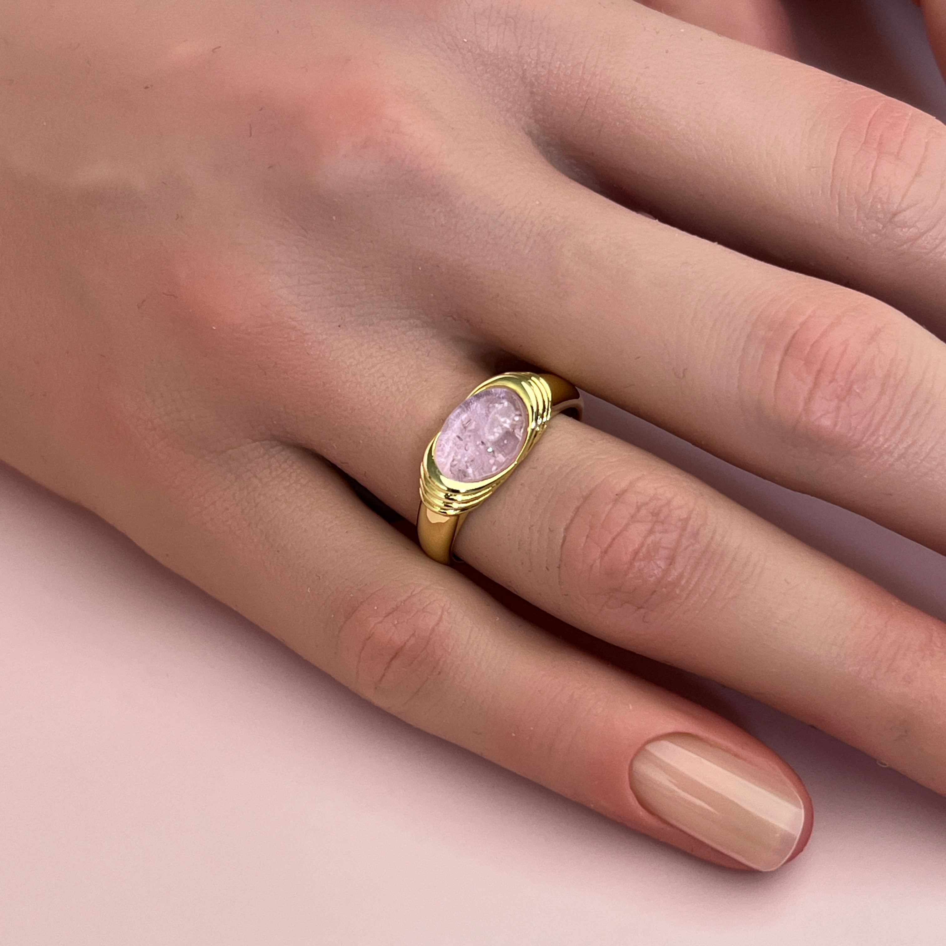 Ripple Ashes Ring - Side Profile View