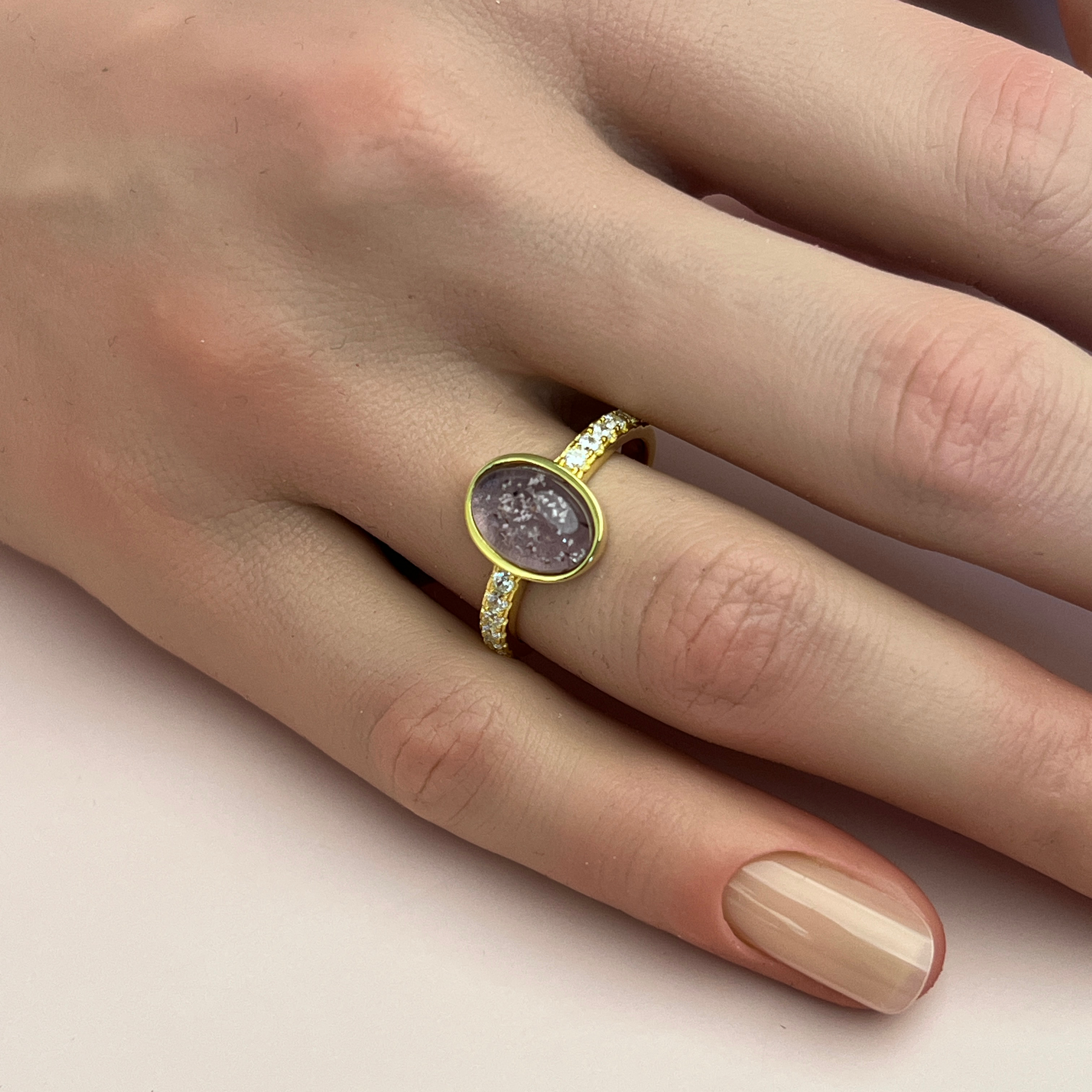 Unity Ashes Ring - Side Profile View