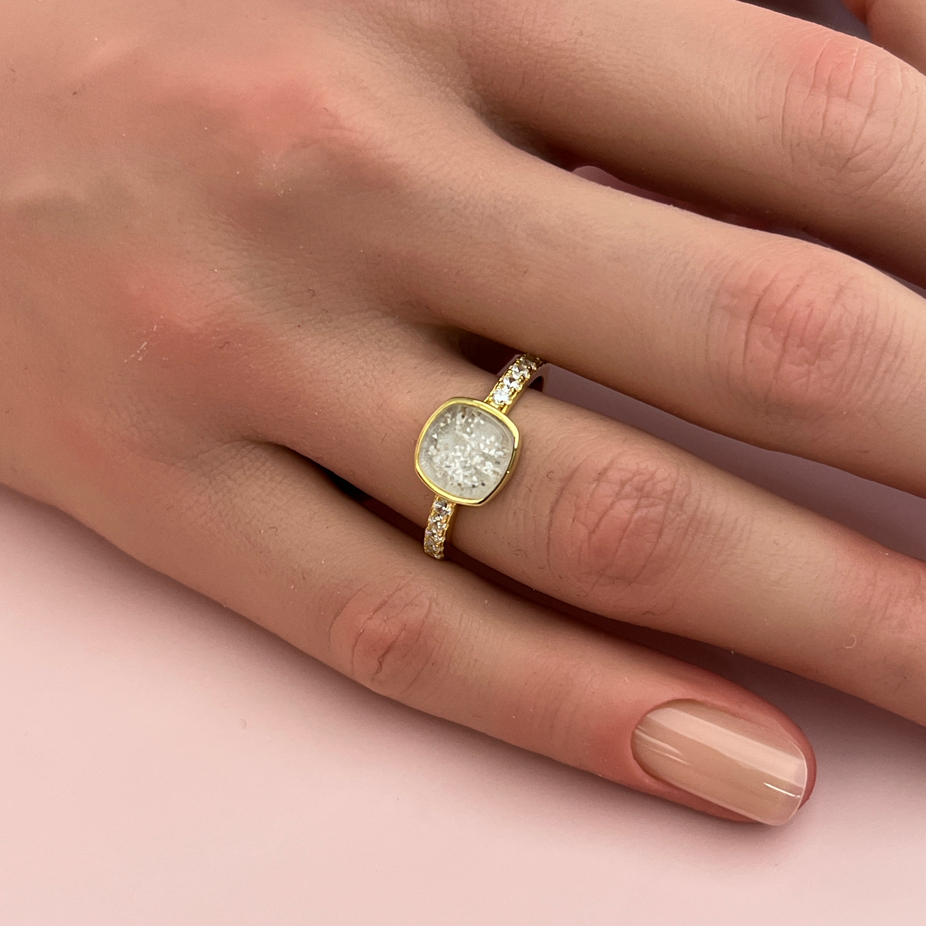 Evana Ashes Ring - Side Profile View