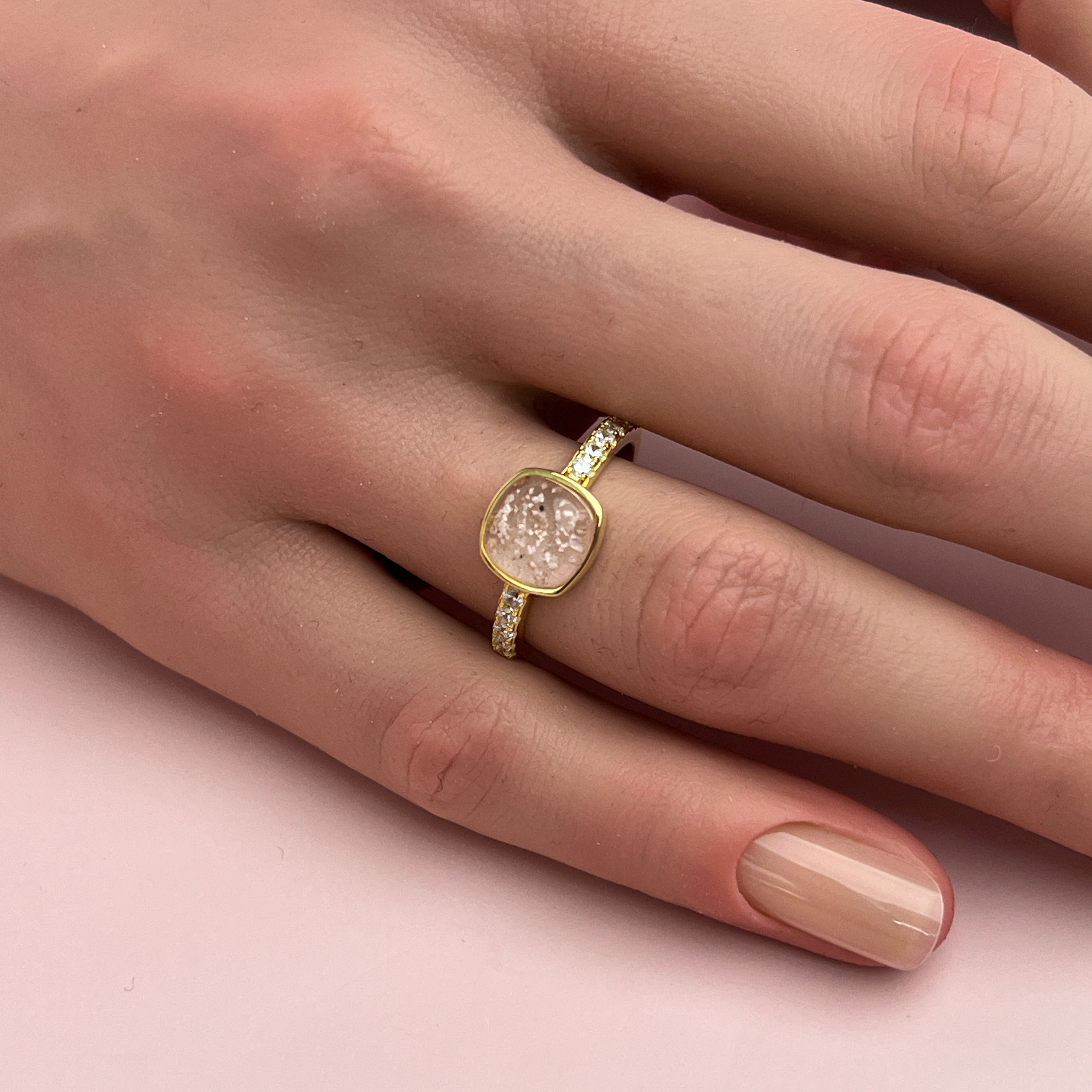 Evana Ashes Ring - Side Profile View