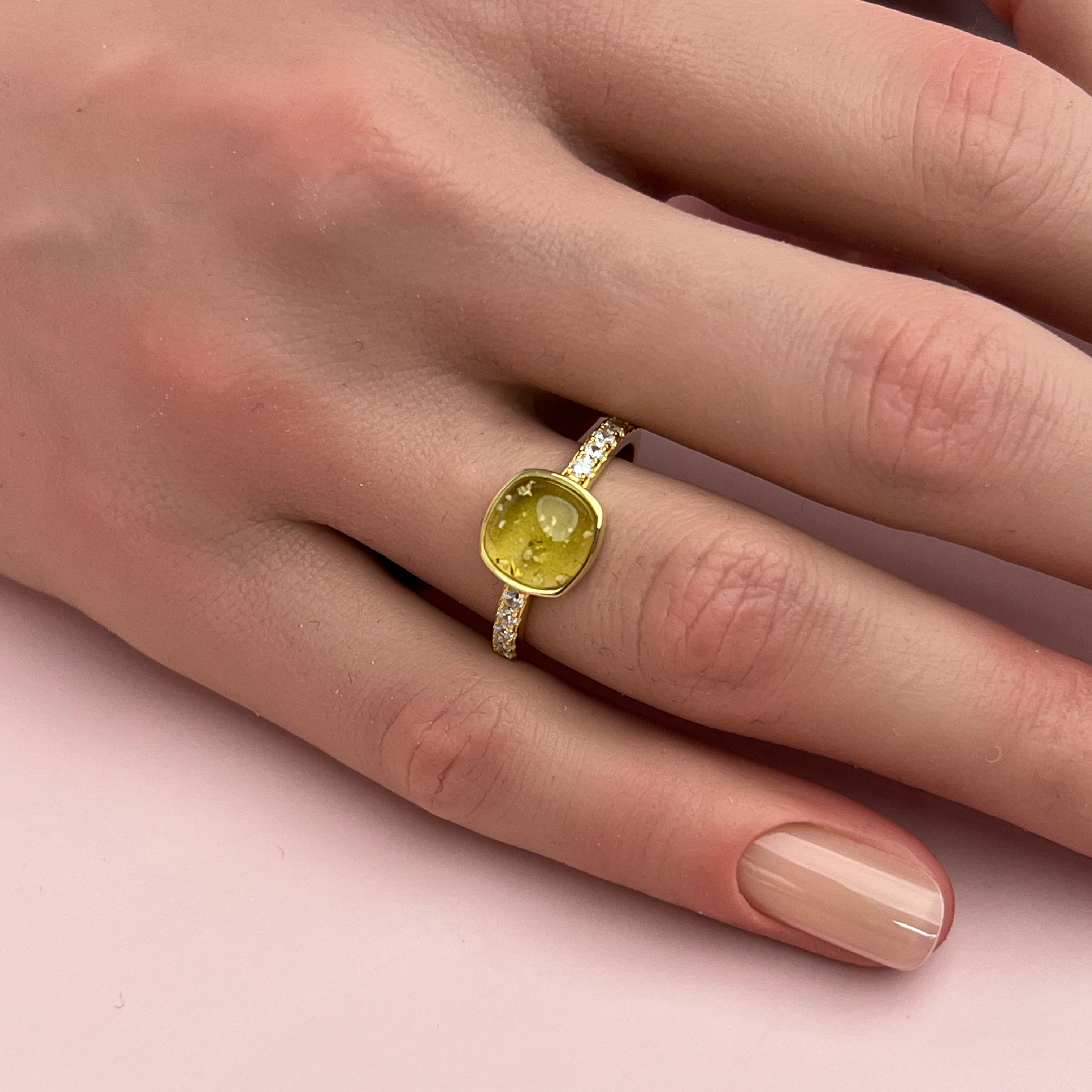 Evana Ashes Ring - Side Profile View