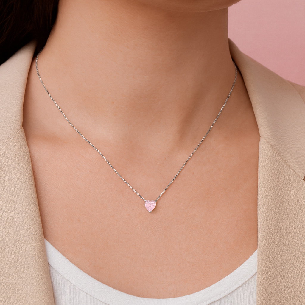 Delicate Heart Ashes Pendant - Side View