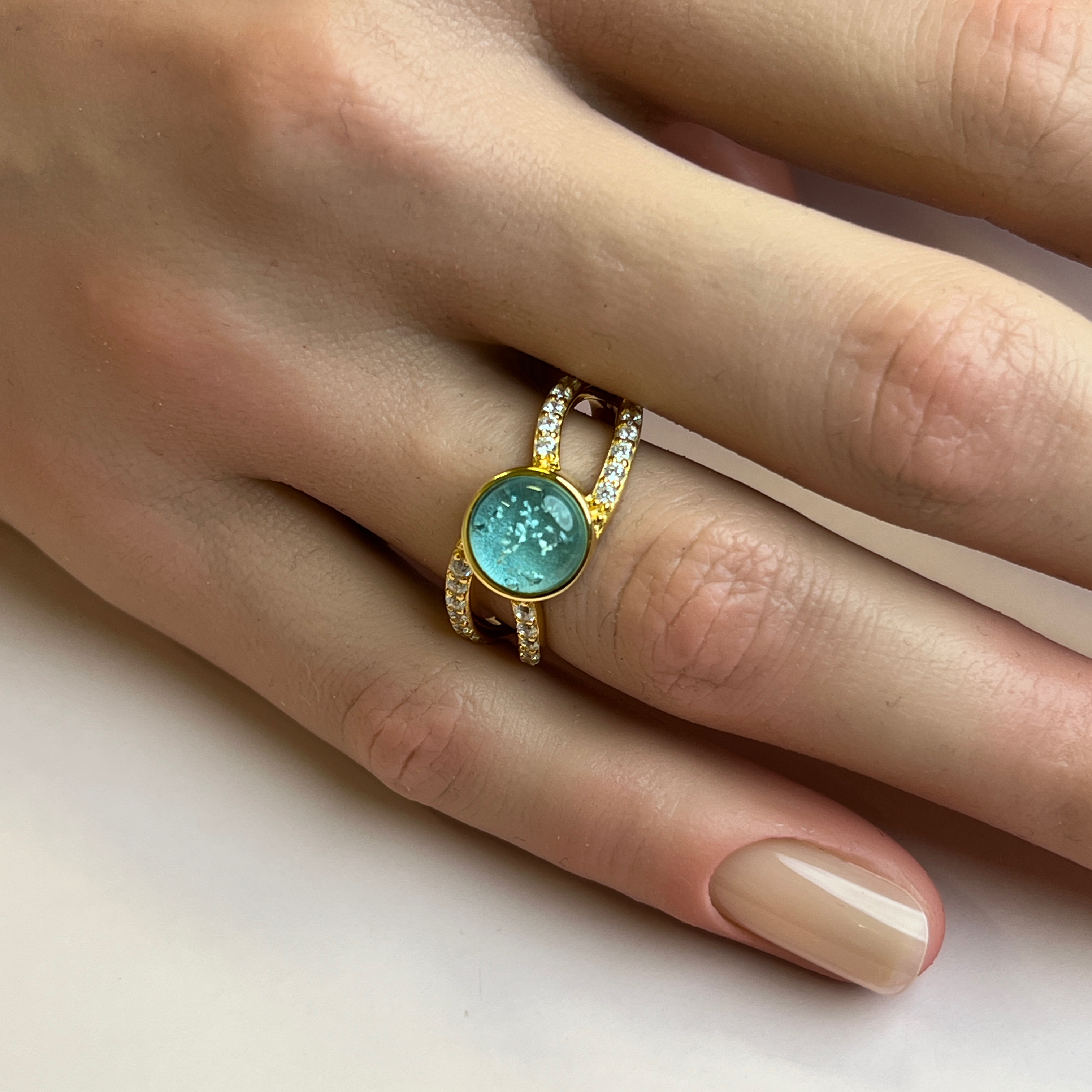 Aurora Ashes Ring - Side Profile View