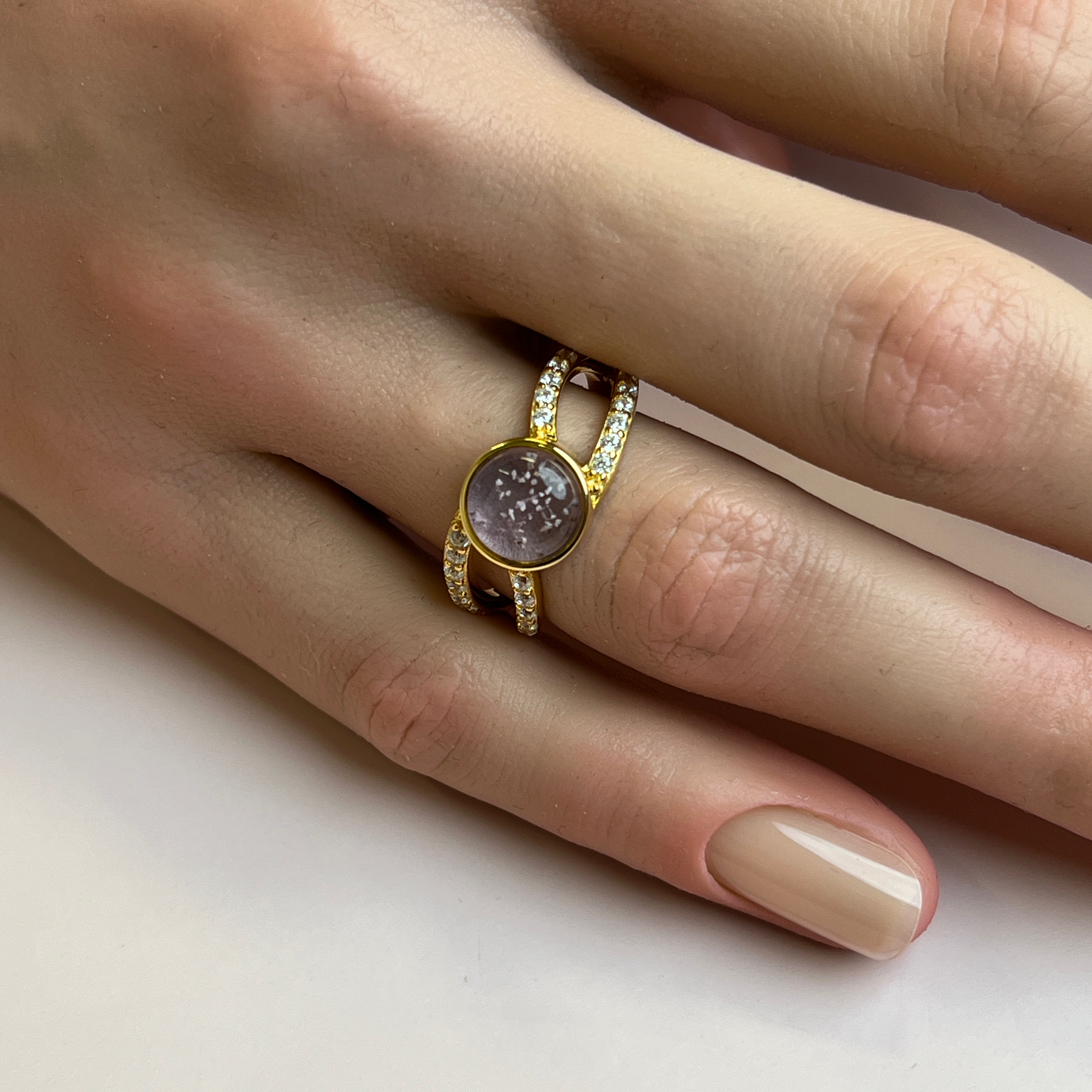 Aurora Ashes Ring - Side Profile View